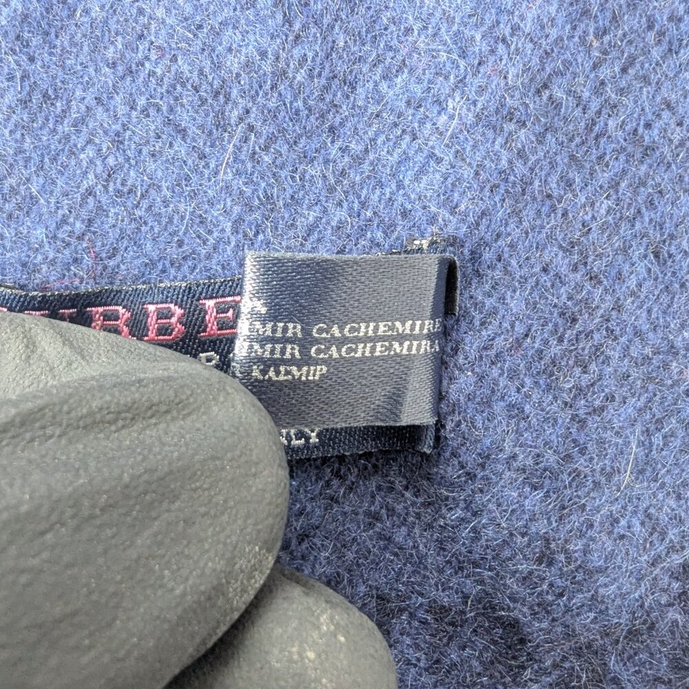 Authentic BURBERRY Cashmere Monogram Plaid scarf Blue |Classic Luxury |Fast Ship - Picture 4 of 9